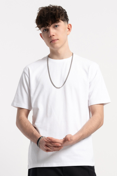 Biały t-shirt bez nadruków