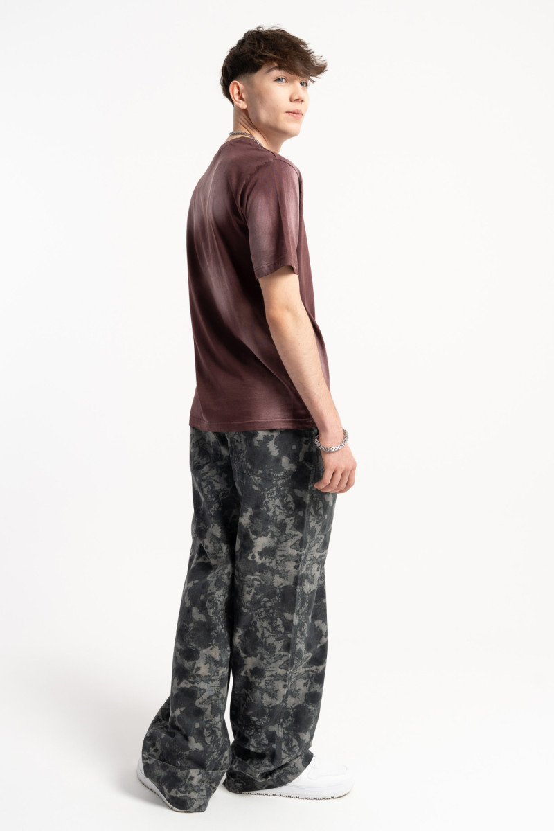 Spodnie jeansowe z nadrukiem na całości, szary