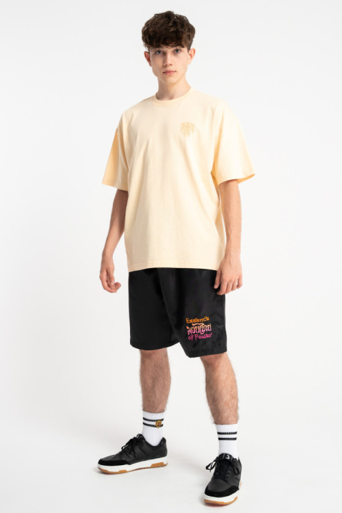 Czarne krótkie spodenki LOOSE z haftem