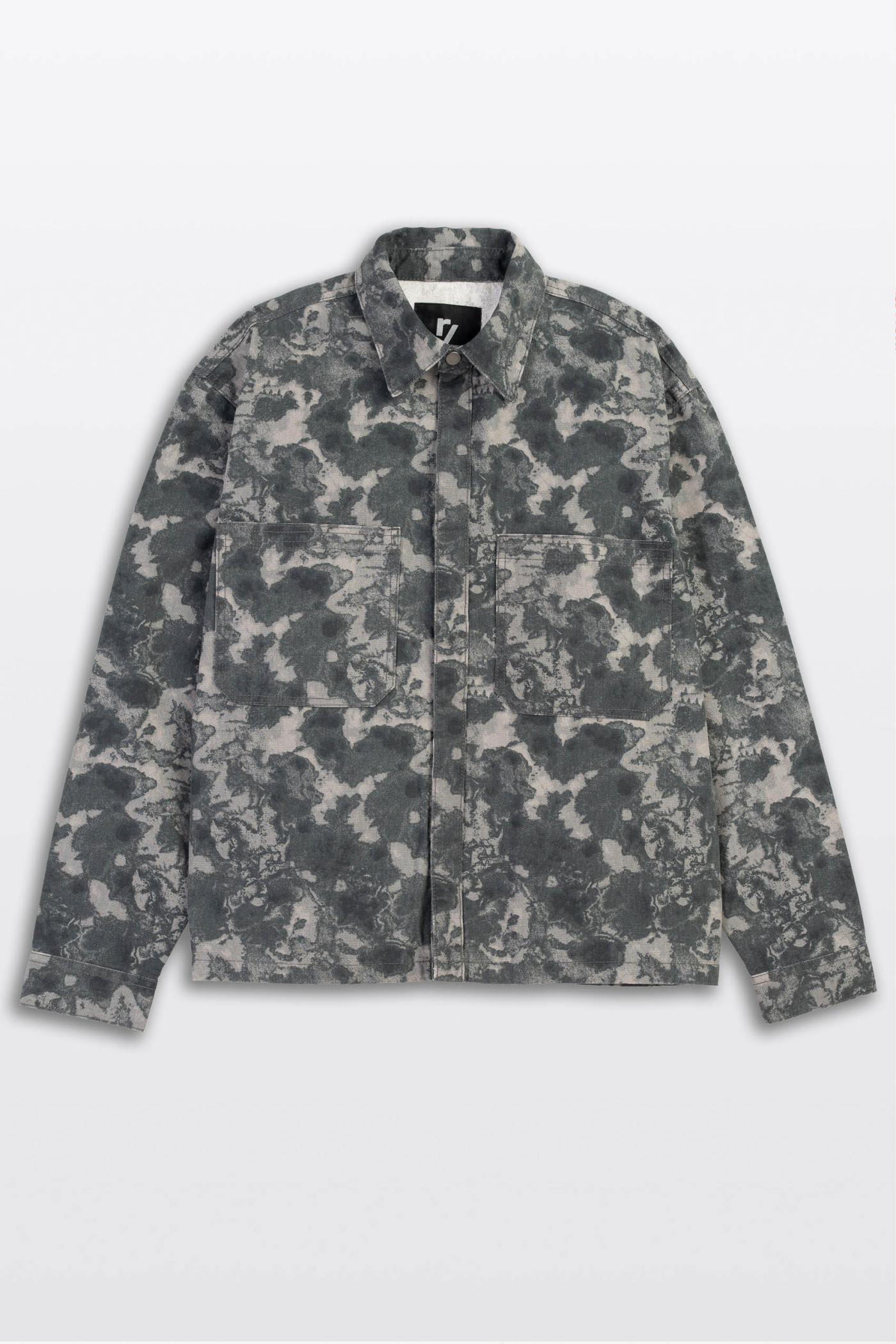 Jeansowa koszula BOXY z nadrukiem na całości