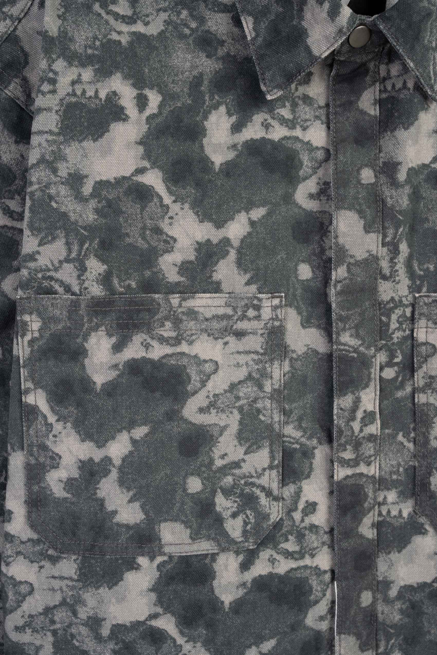 Jeansowa koszula BOXY z nadrukiem na całości