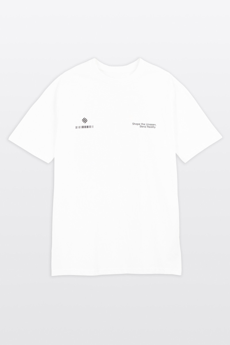 Biały t-shirt REGULAR z autorską grafiką z tyłu, biały