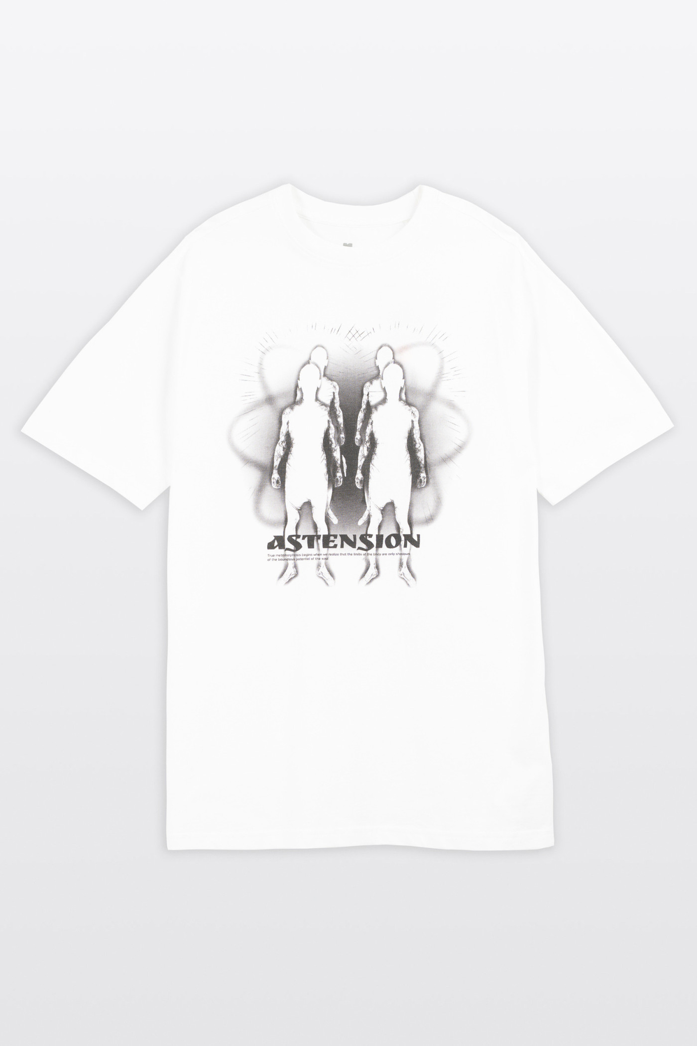 Biały t-shirt z autorską grafiką z przodu
