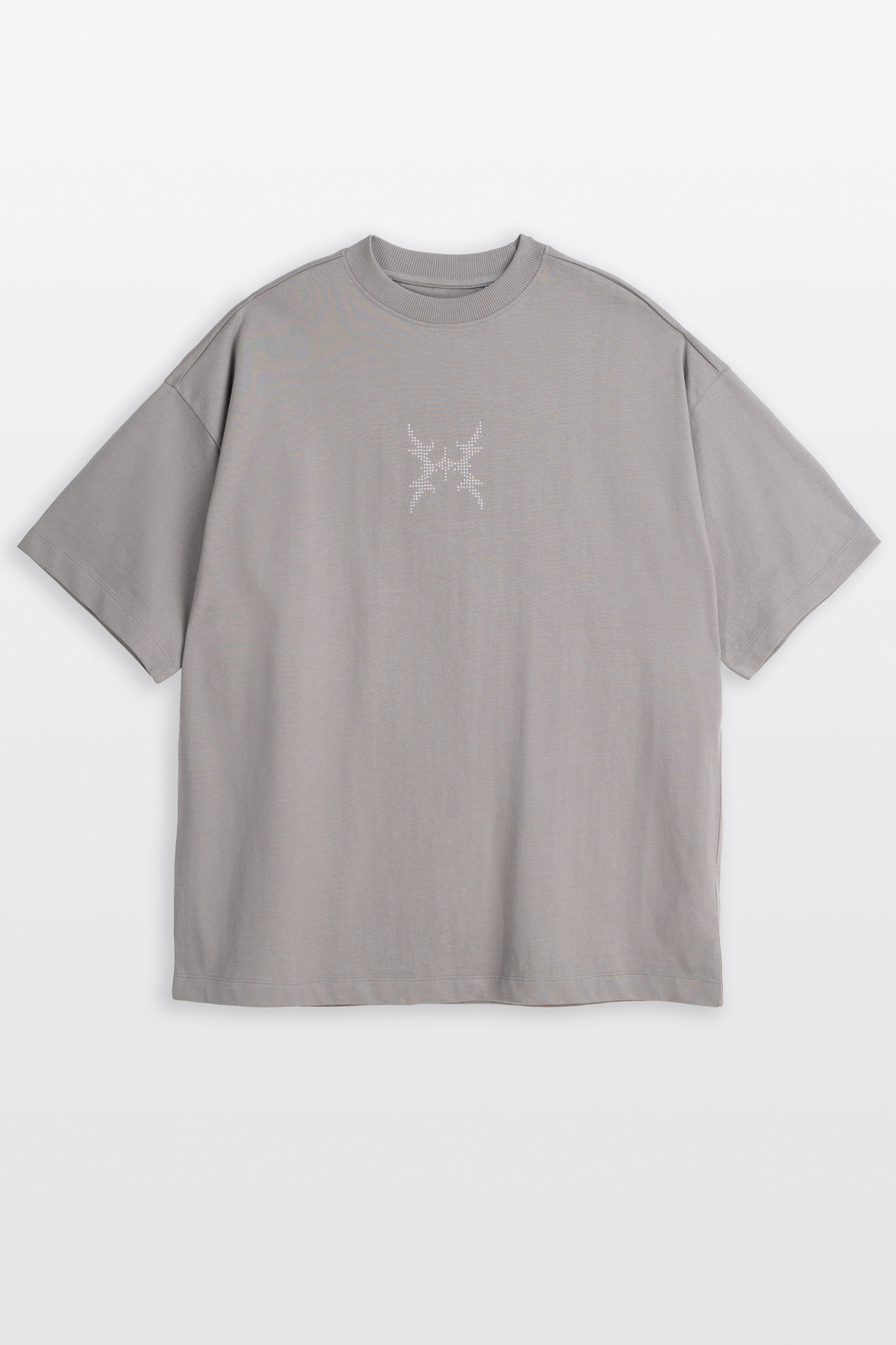 Szary t-shirt z autorską grafiką z tyłu
