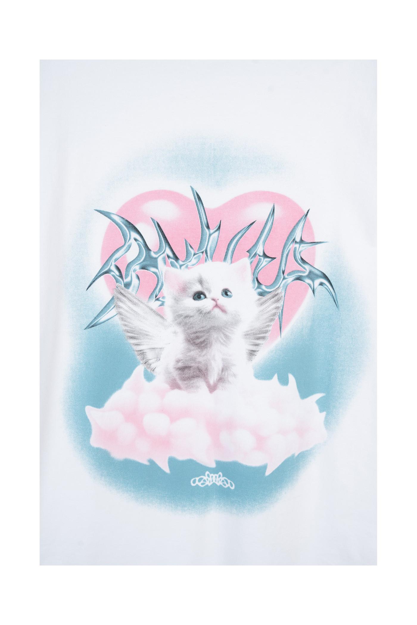Biały t-shirt z autorską grafiką z przodu