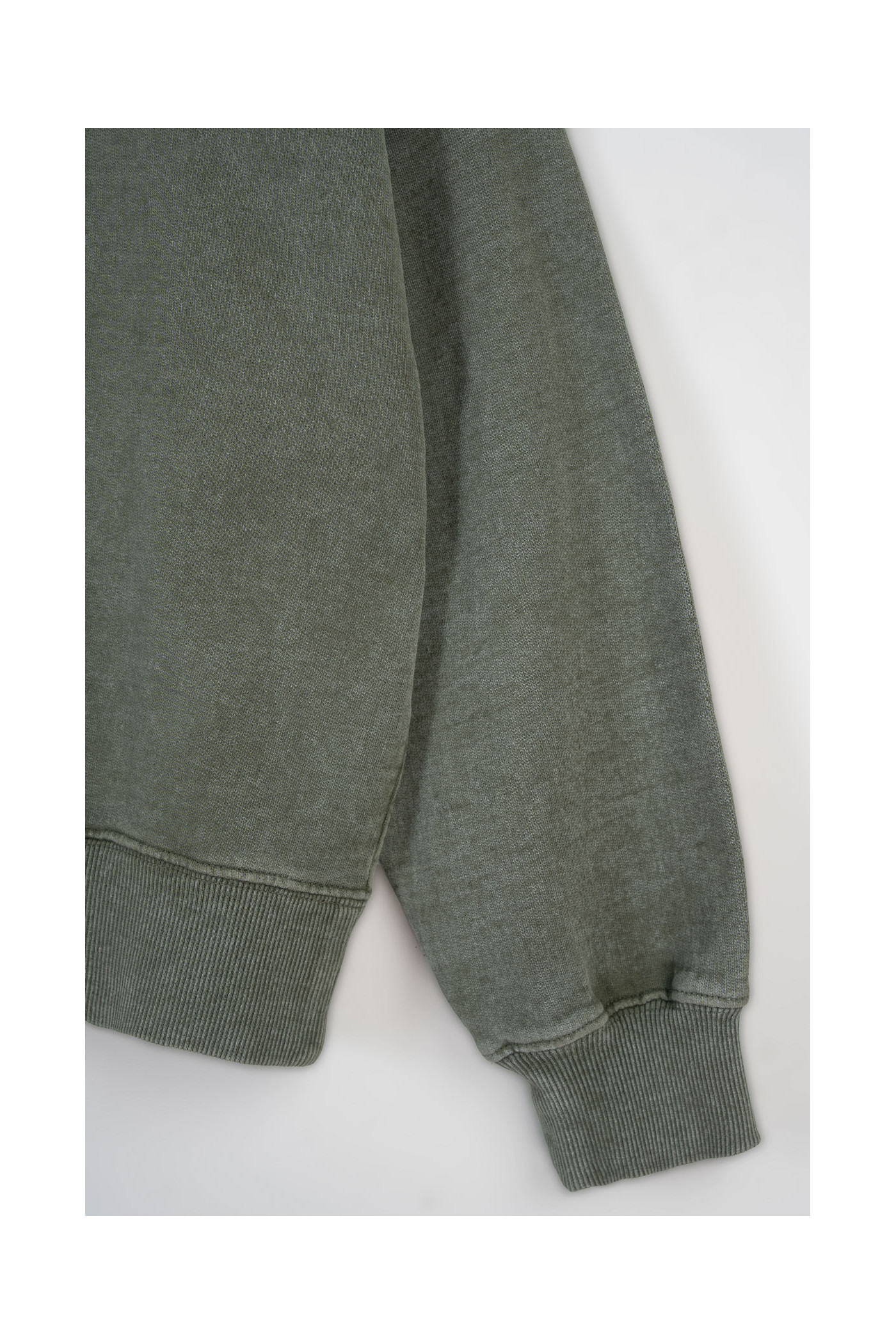 Khaki bluza BOXY bez kaptura z efektem sprania