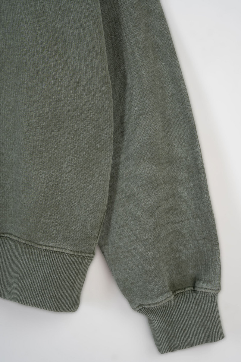 Khaki bluza BOXY bez kaptura z efektem sprania
