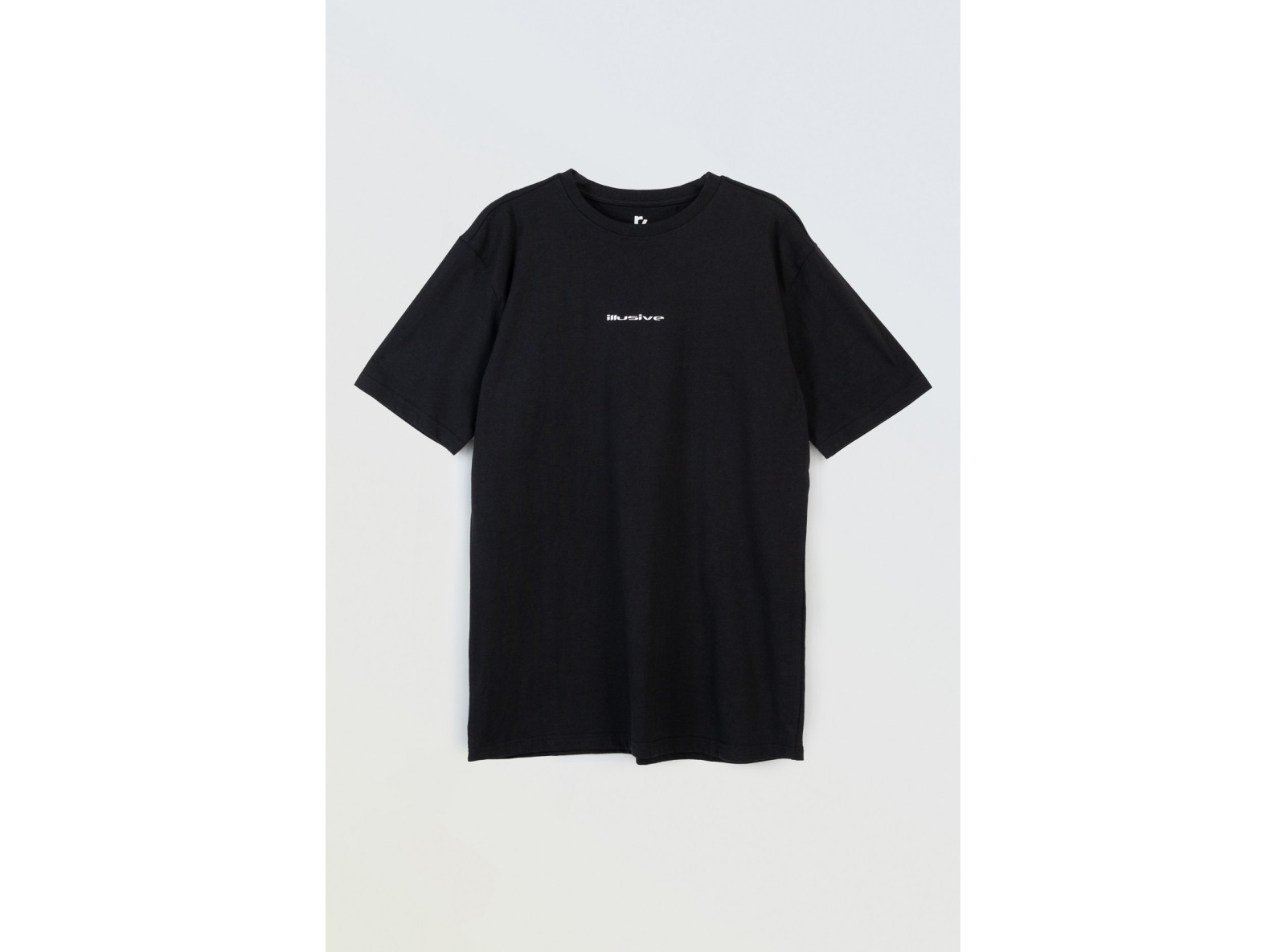 Czarny t-shirt z kontrastowym nadrukiem
