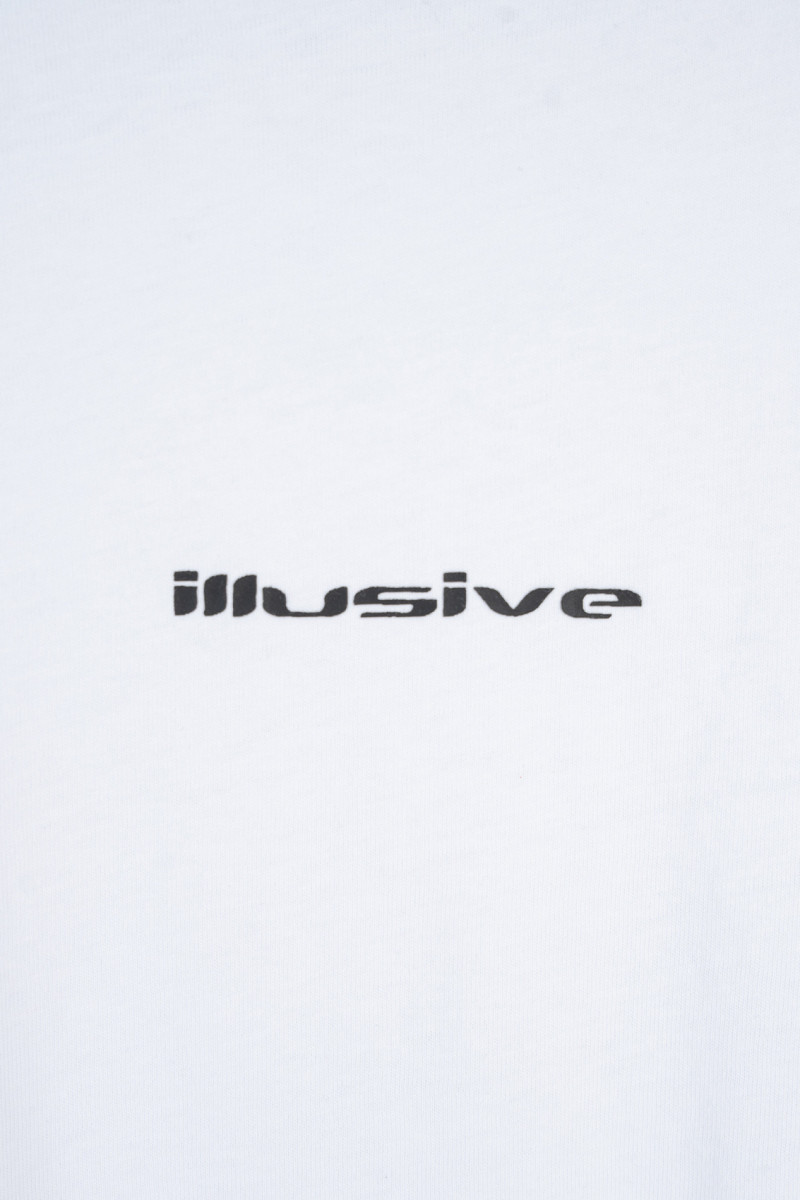 Biały t-shirt z autorską grafiką z tyłu