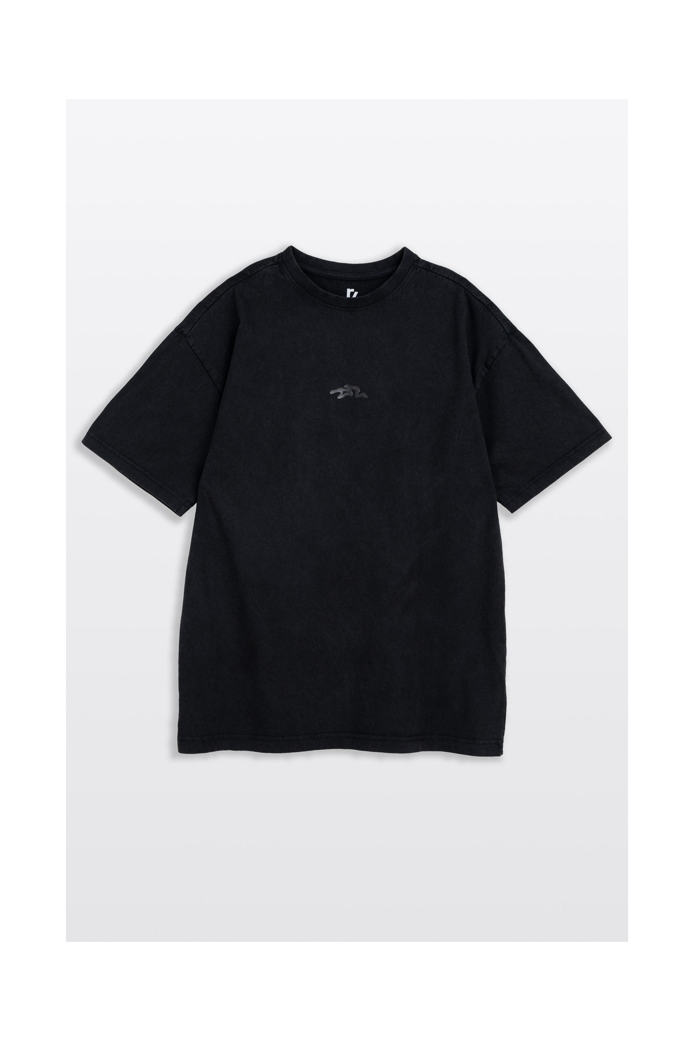 Czarny t-shirt z efektem sprania