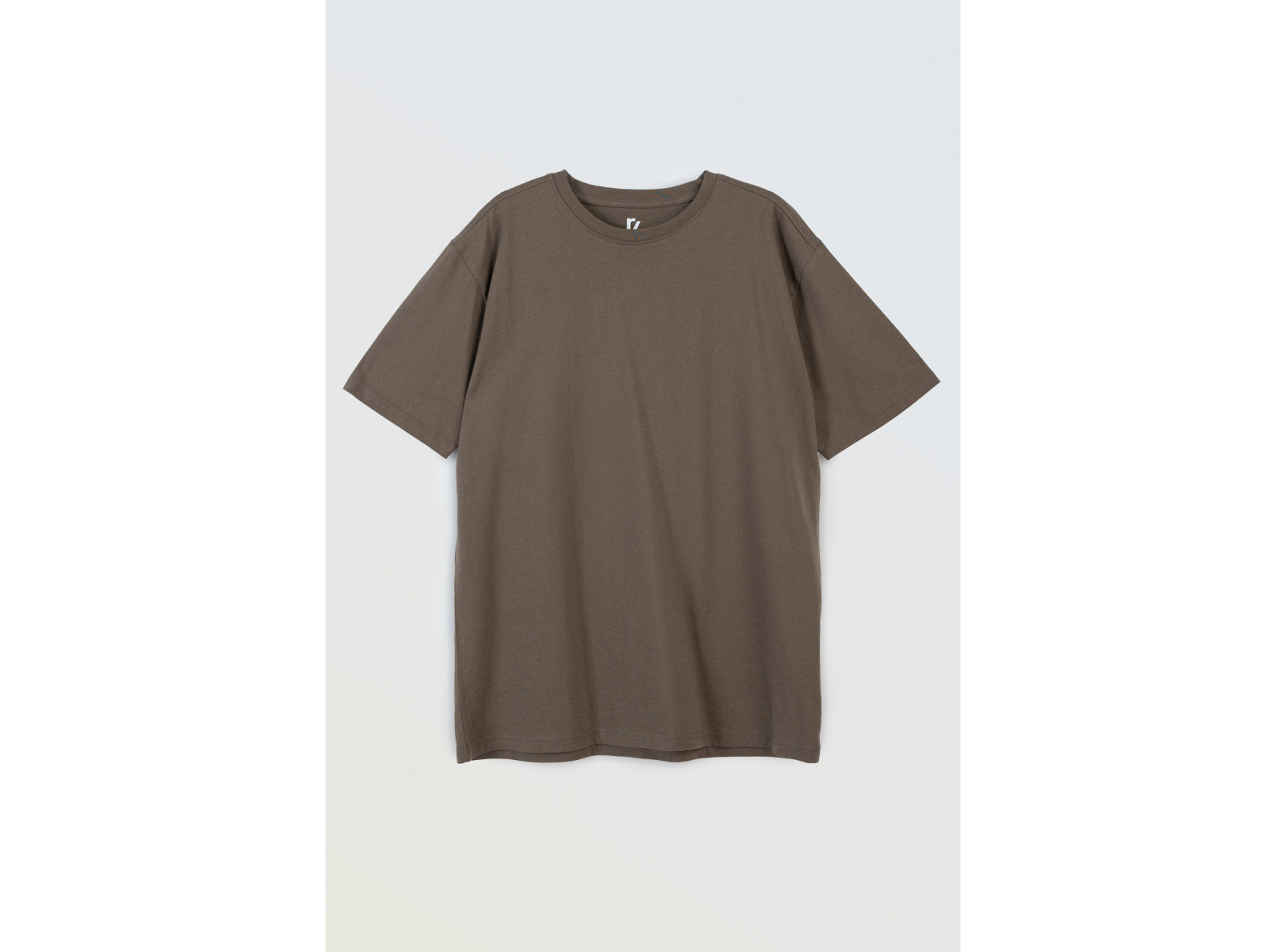 Khaki t-shirt z autorską grafiką z tyłu