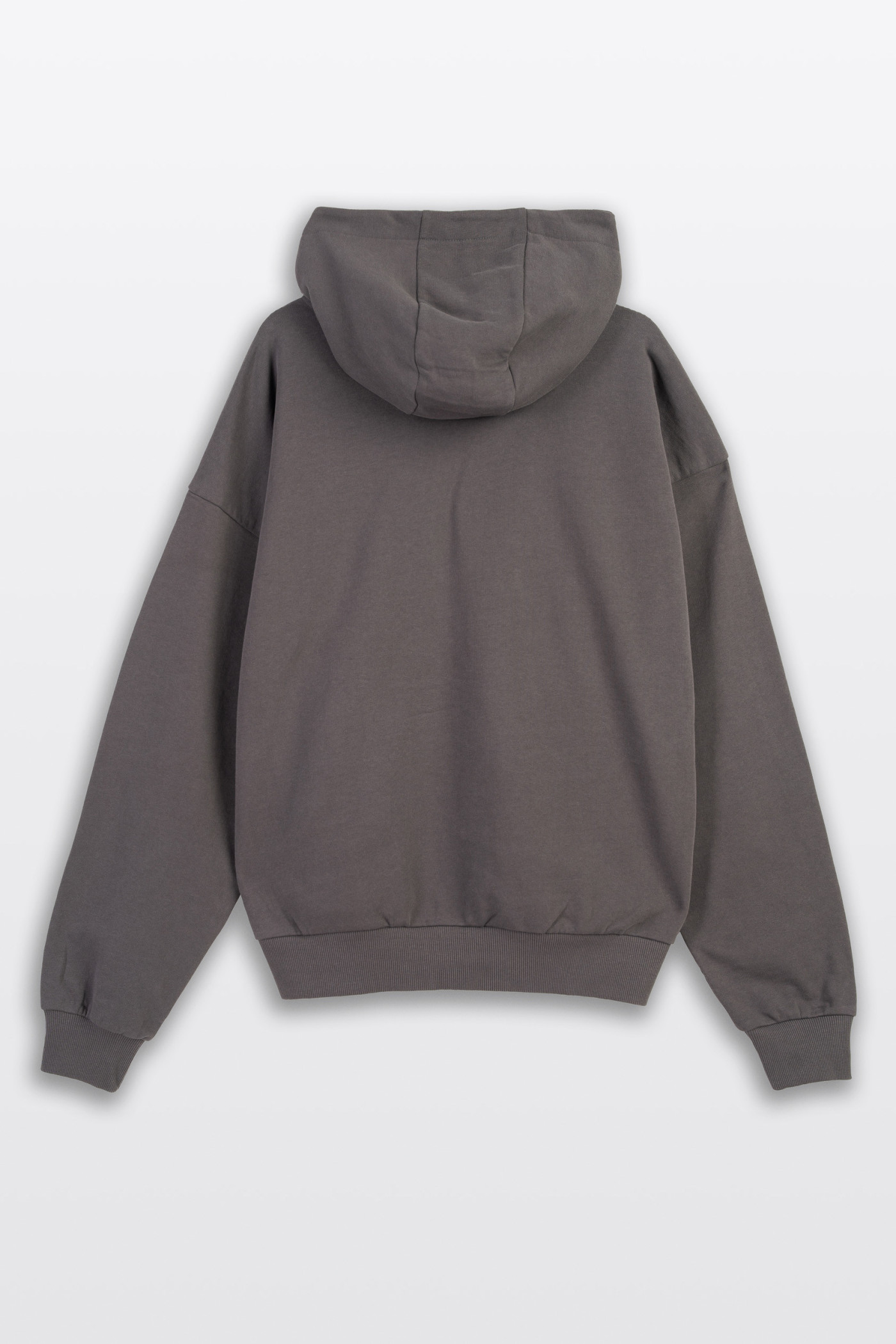 Ciemnoszara bluza BOXY z kapturem zapinana na zamek