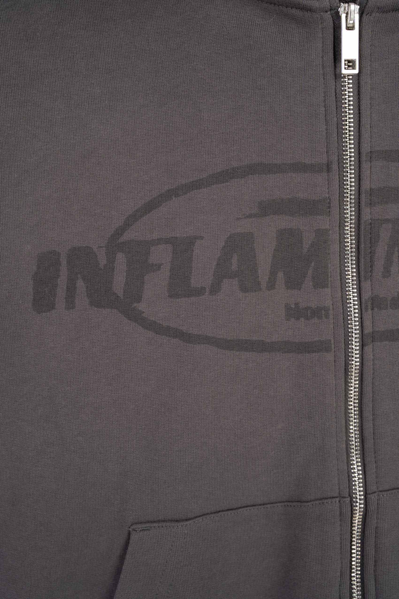 Ciemnoszara bluza BOXY z kapturem zapinana na zamek