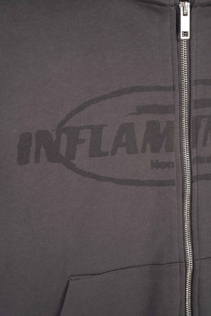 Ciemnoszara bluza BOXY z kapturem zapinana na zamek