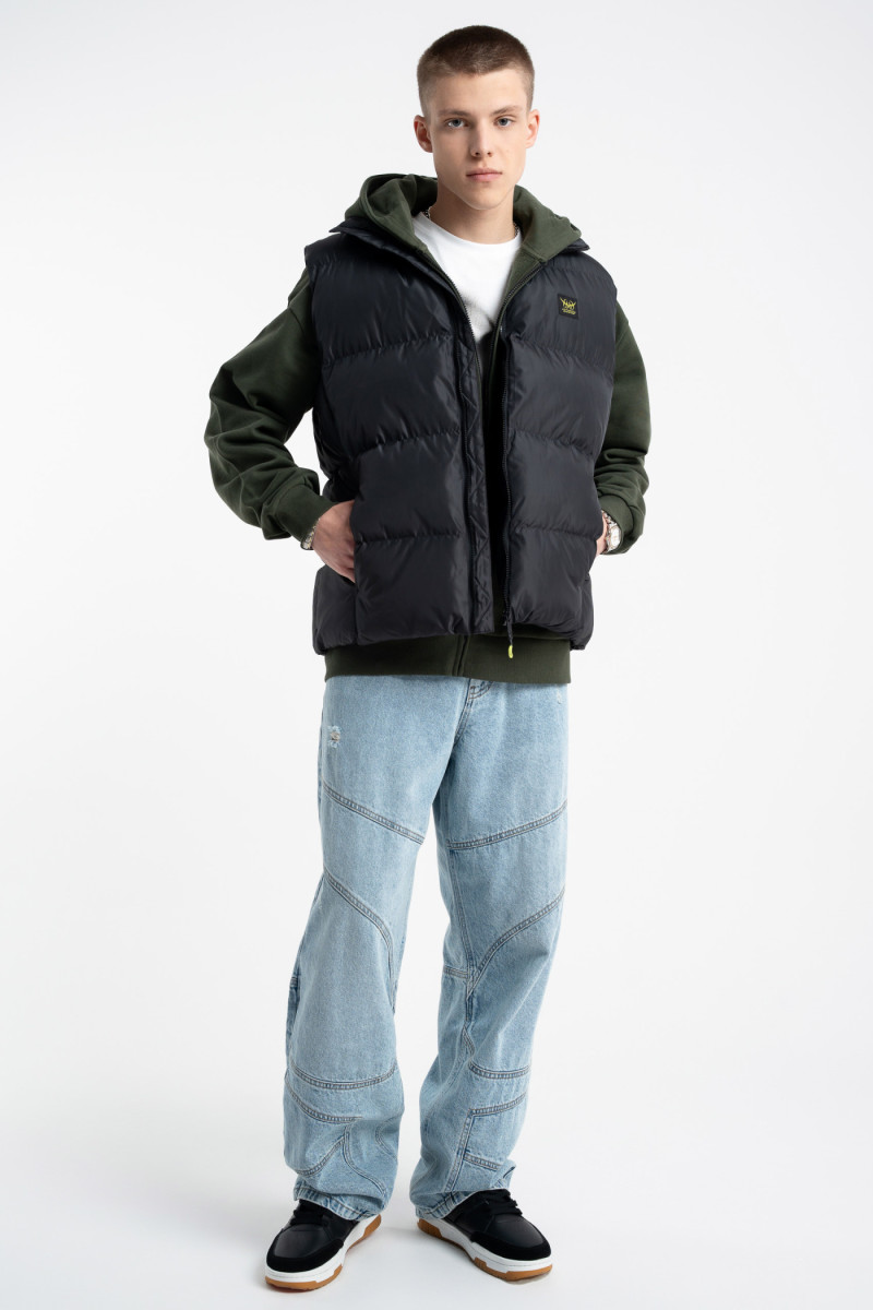 Pikowany bezrękawnik z ociepleniem, szary