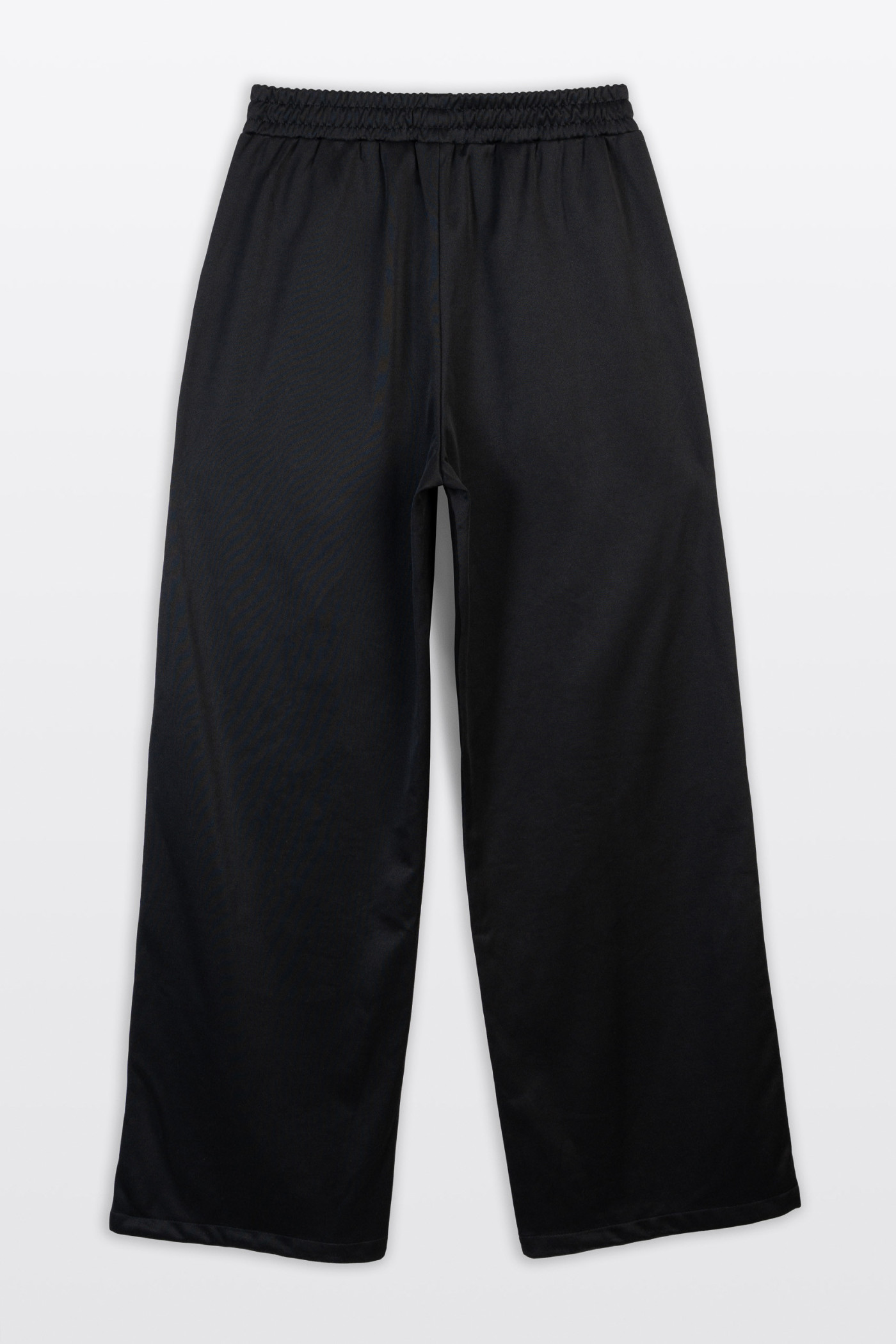 Czarne spodnie dresowe WIDE LEG z białym lampasem