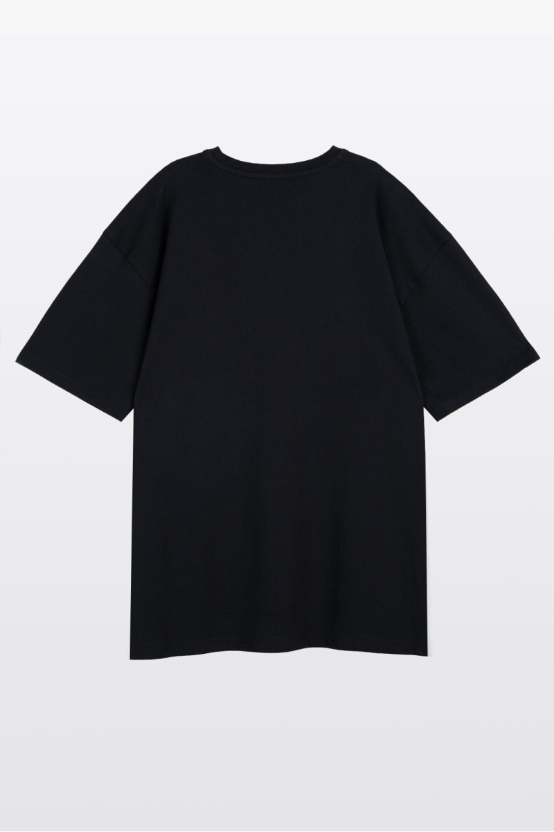 Ciemnoszary t-shirt z autorską grafiką z przodu