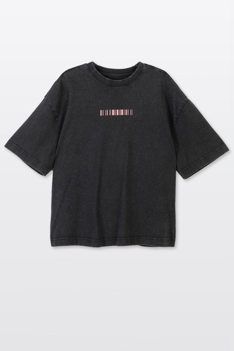 Czarny t-shirt LOOSE z autorską grafiką z tyłu