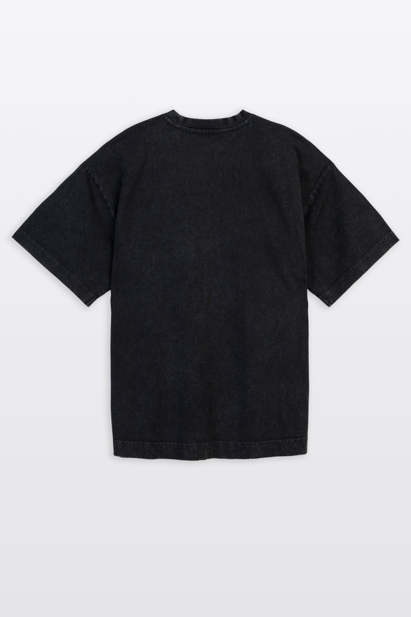Czarny t-shirt BOXY z autorską nadrukiem z przodu