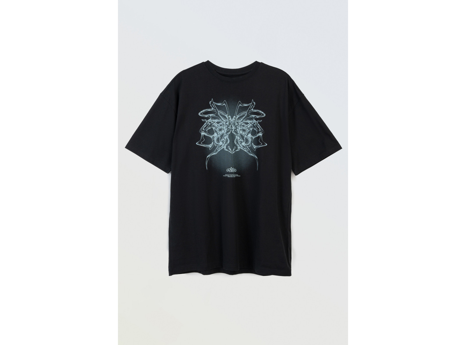 Czarny t-shirt REGULAR z autorską grafiką z przodu