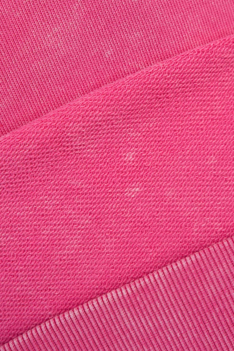 Różowa bluza z kapturem OVERSIZE z nadrukiem z przodu