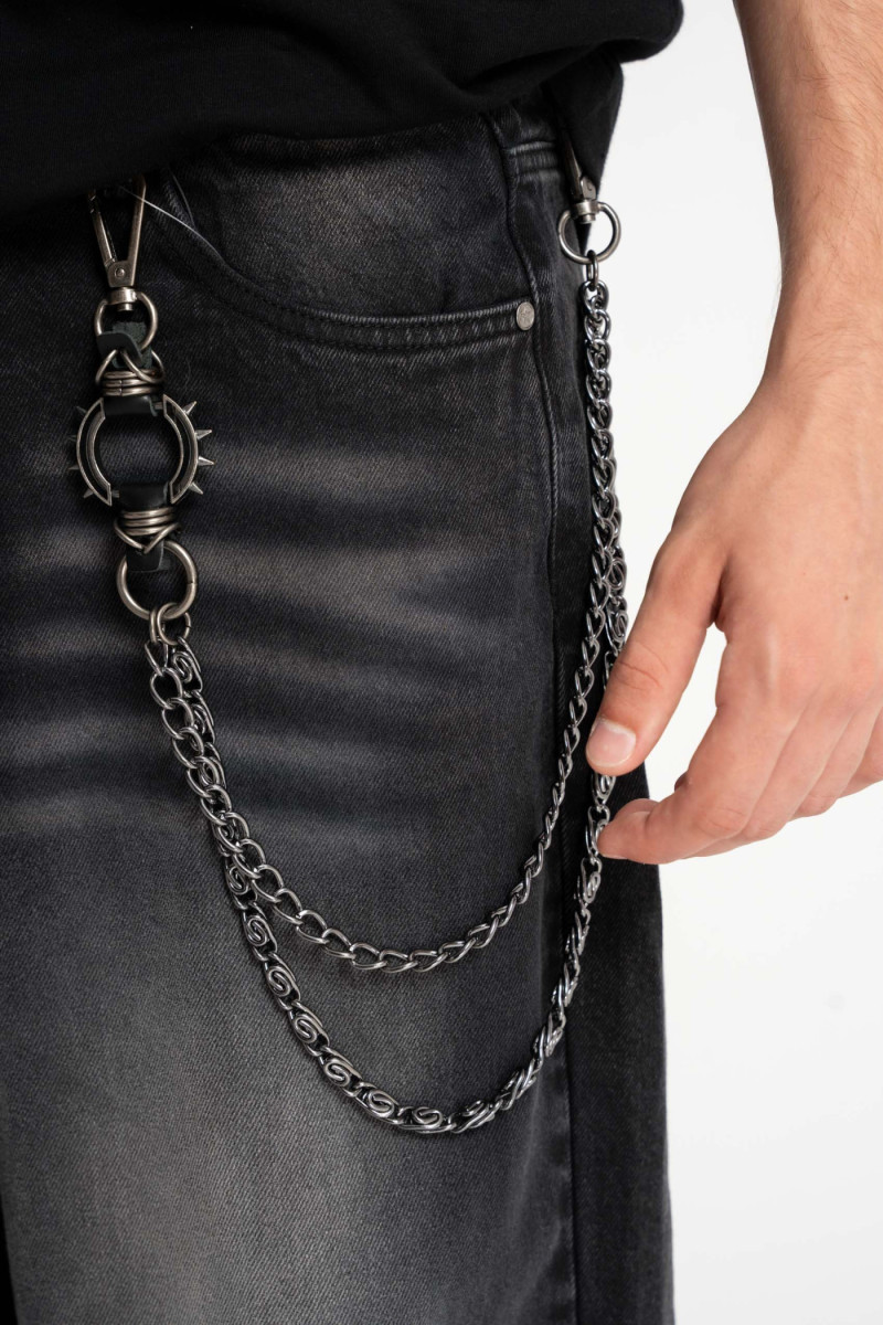 Podwójny łańcuch do spodni z metalowym kółkiem