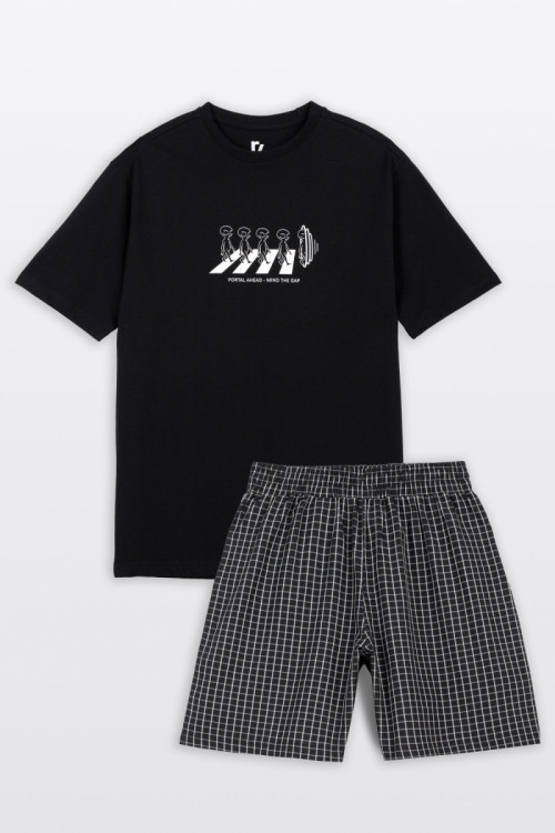 Dwuczęściowa bawełniana piżama z autorską grafiką