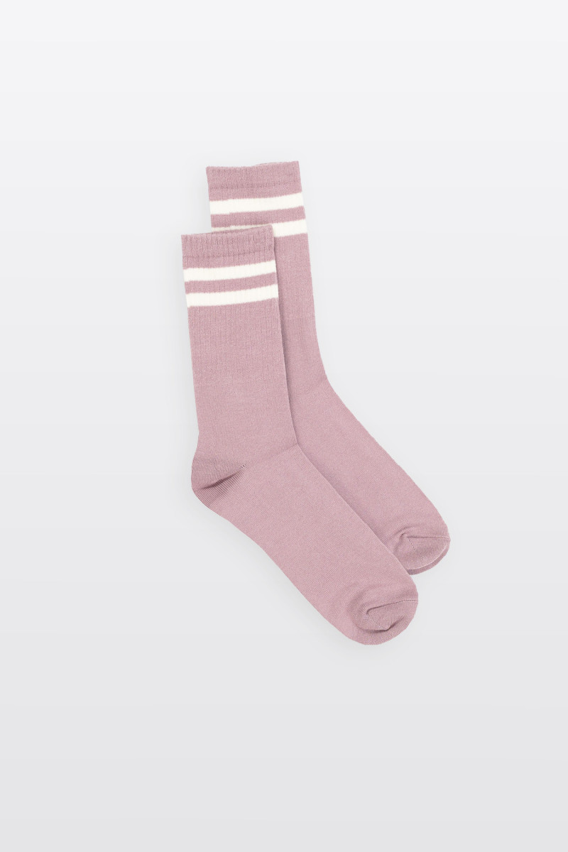 Kolorowy zestaw skarpet z kontrastowymi paskami 3-PAK, różowy