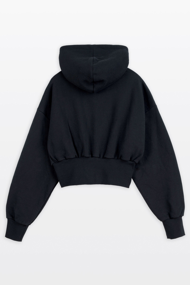 Czarna bluza BOXY z kapturem z podkreśloną talią