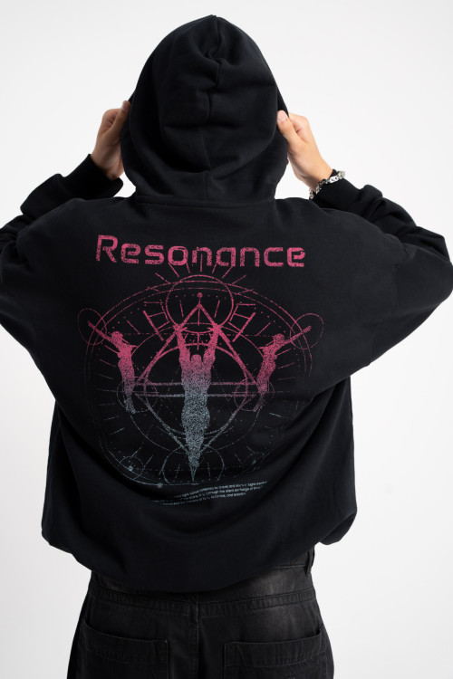 Czarna bluza REGULAR z kapturem z autorska grafiką z tyłu