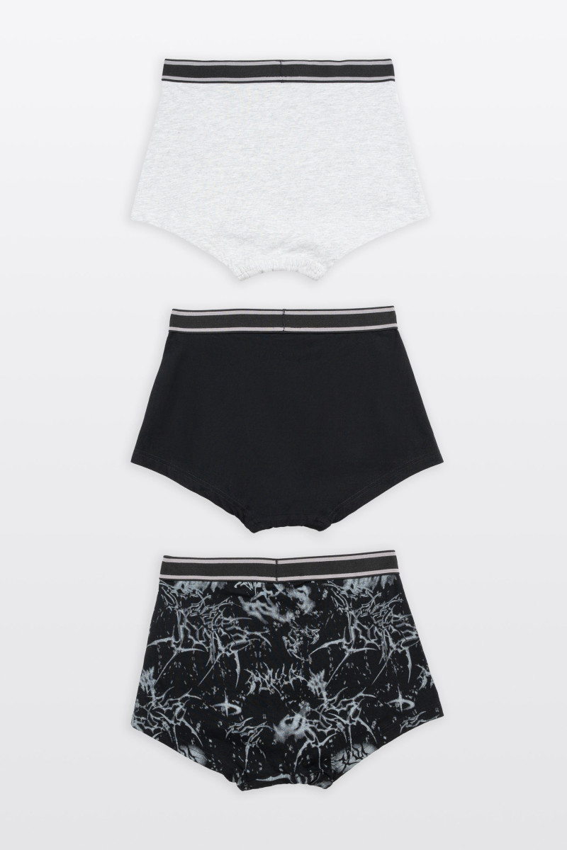 Czarno-szare bokserki bawełniane 3-PAK, multikolor