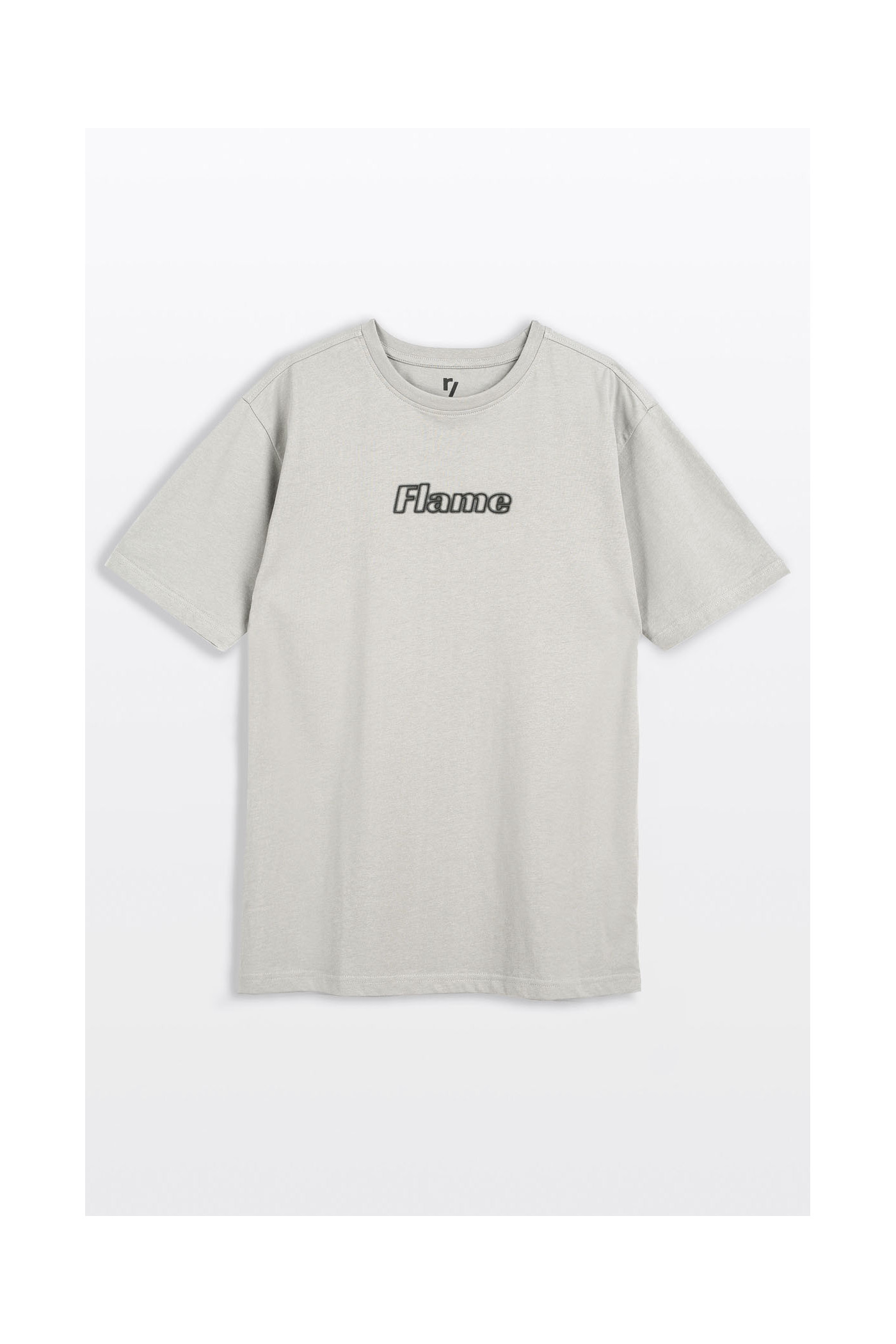 Jasnoszary t-shirt REGULAR z nadrukiem z przodu