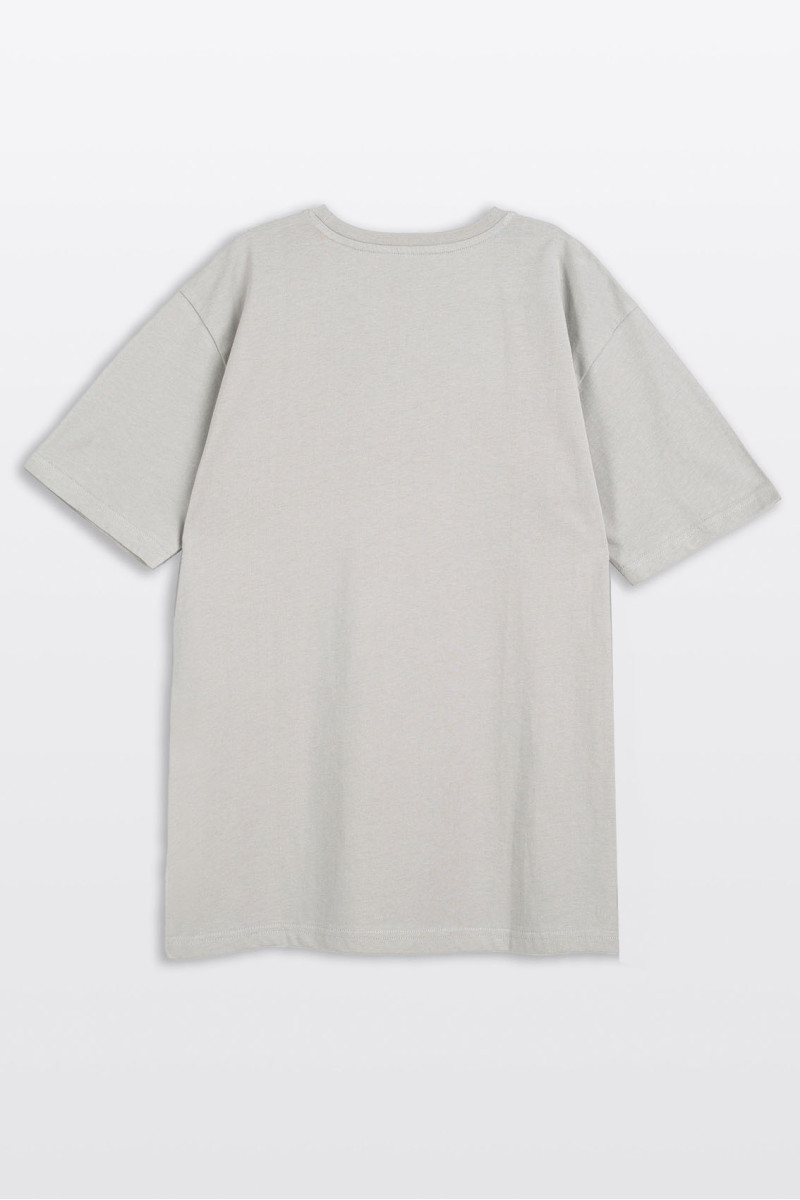 Jasnoszary t-shirt REGULAR z nadrukiem z przodu