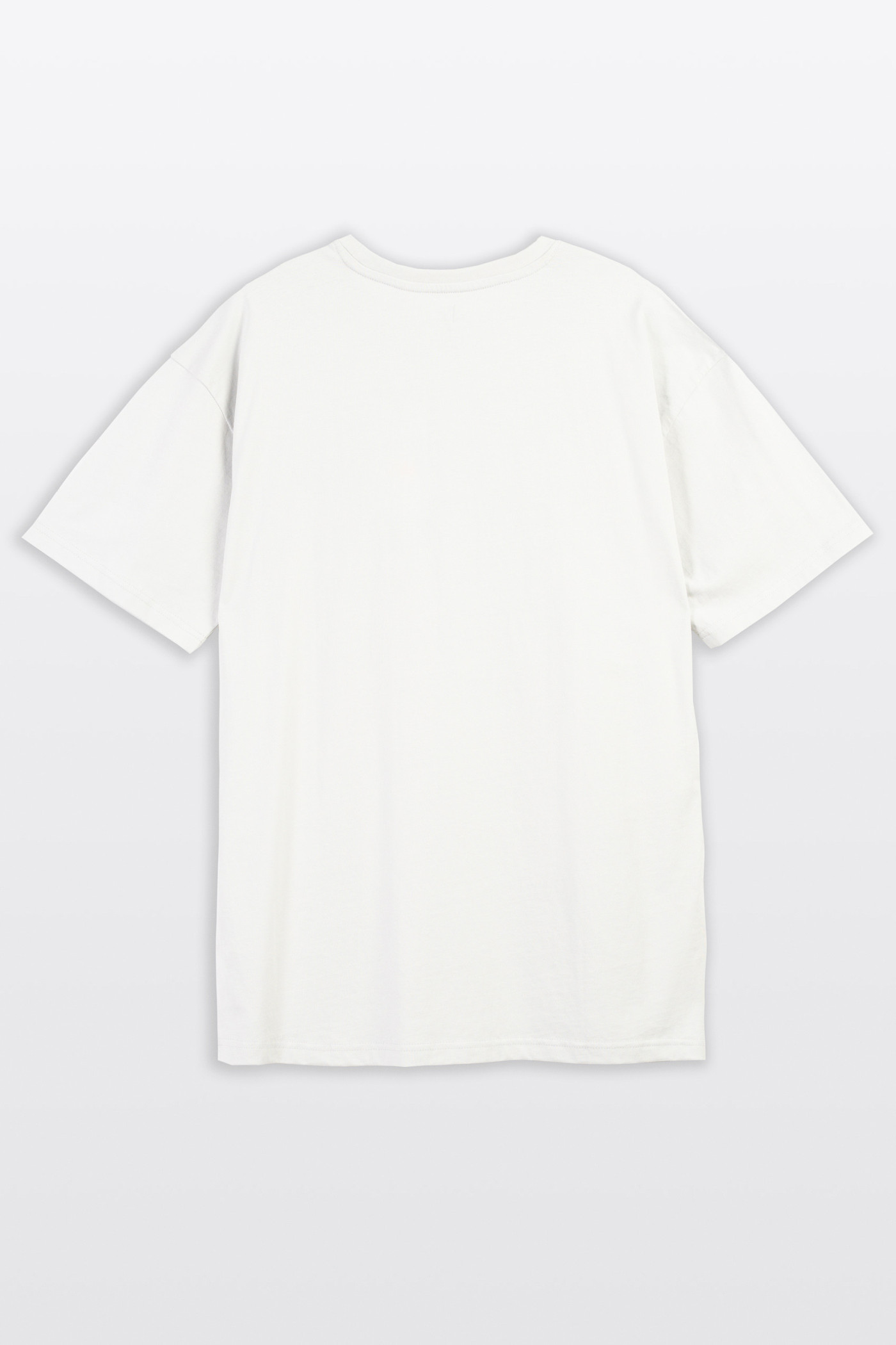 Biały t-shirt LOOSE z autorską grafiką z przodu