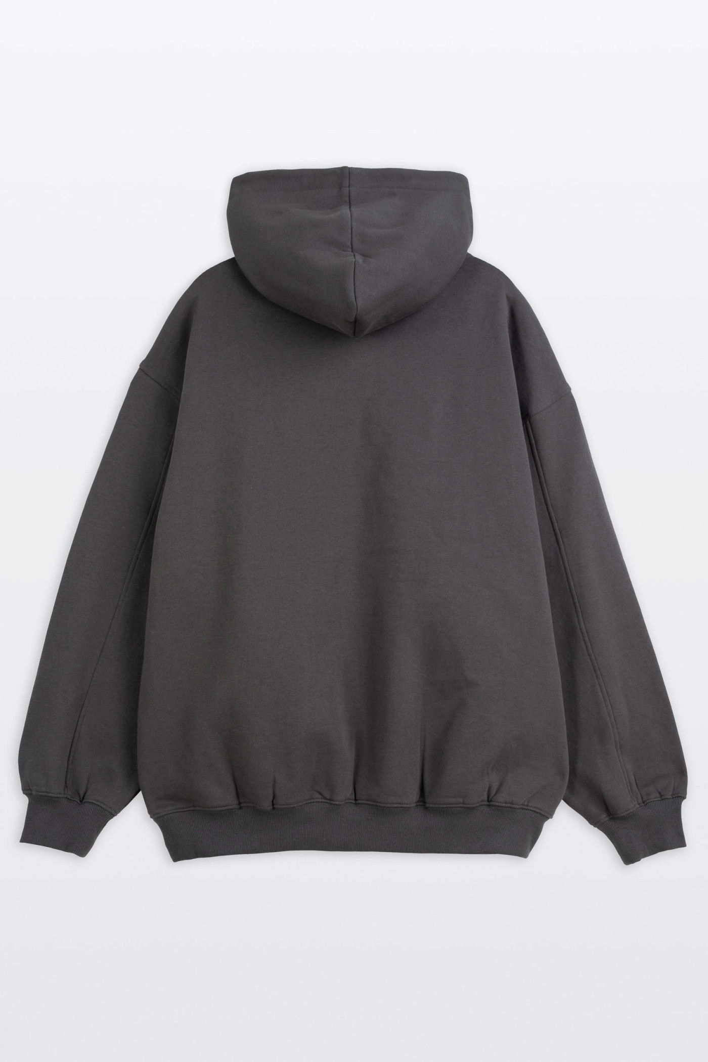 Ciemnoszara bluza OVERSIZE z kapturem z autorska grafiką z przodu