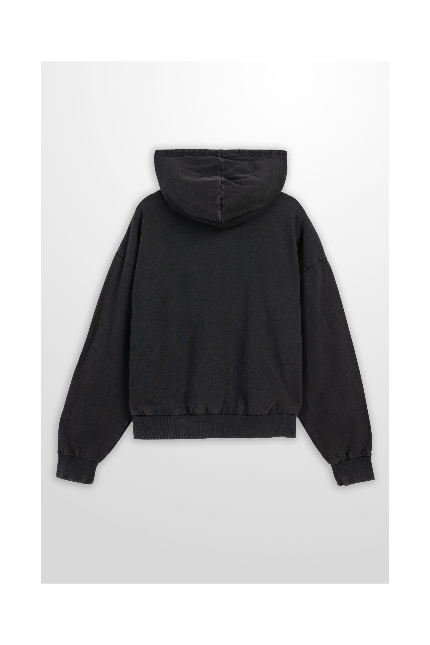 Czarna bluza BOXY z kapturem z efektem sprania
