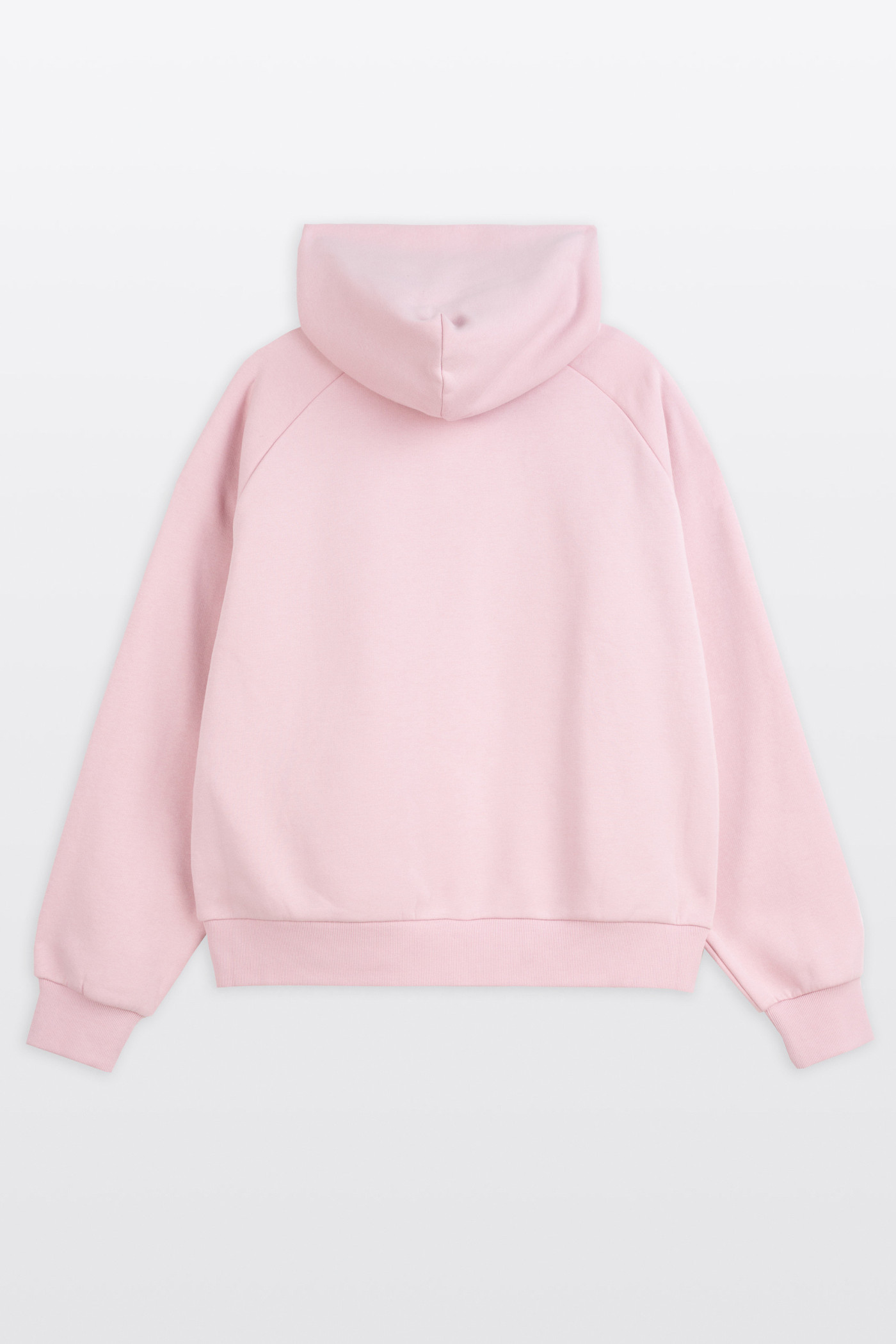 Różowa bluza BOXY z kapturem z minimalistycznym haftem
