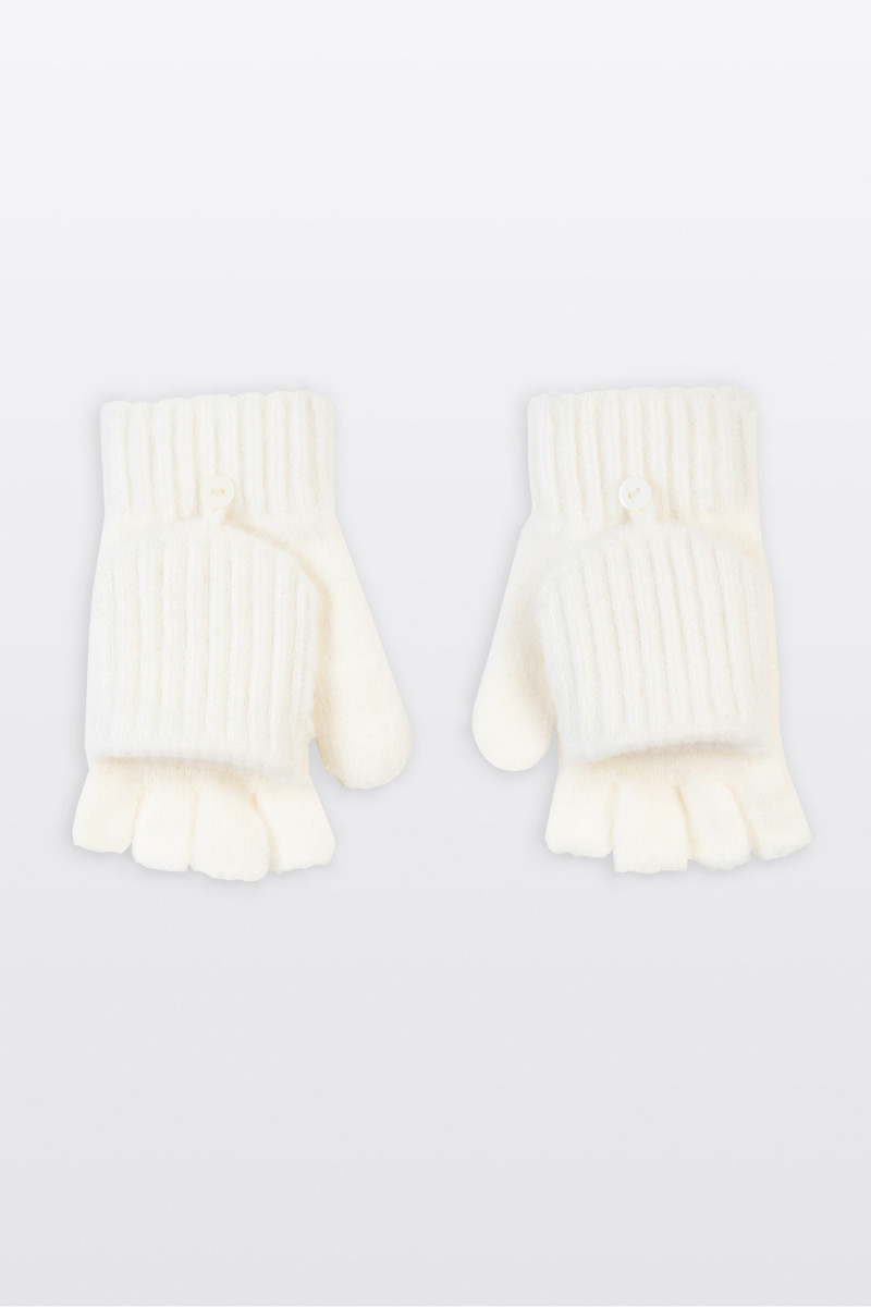 Kremowe rękawiczki z nakładką na palce