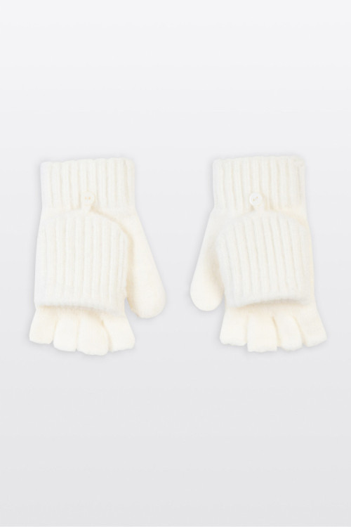 Kremowe rękawiczki z nakładką na palce