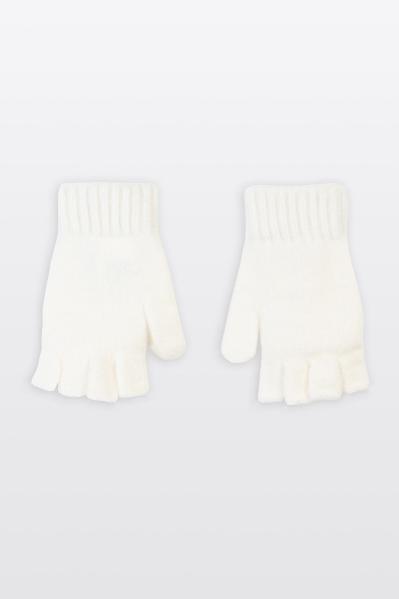 Kremowe rękawiczki z nakładką na palce