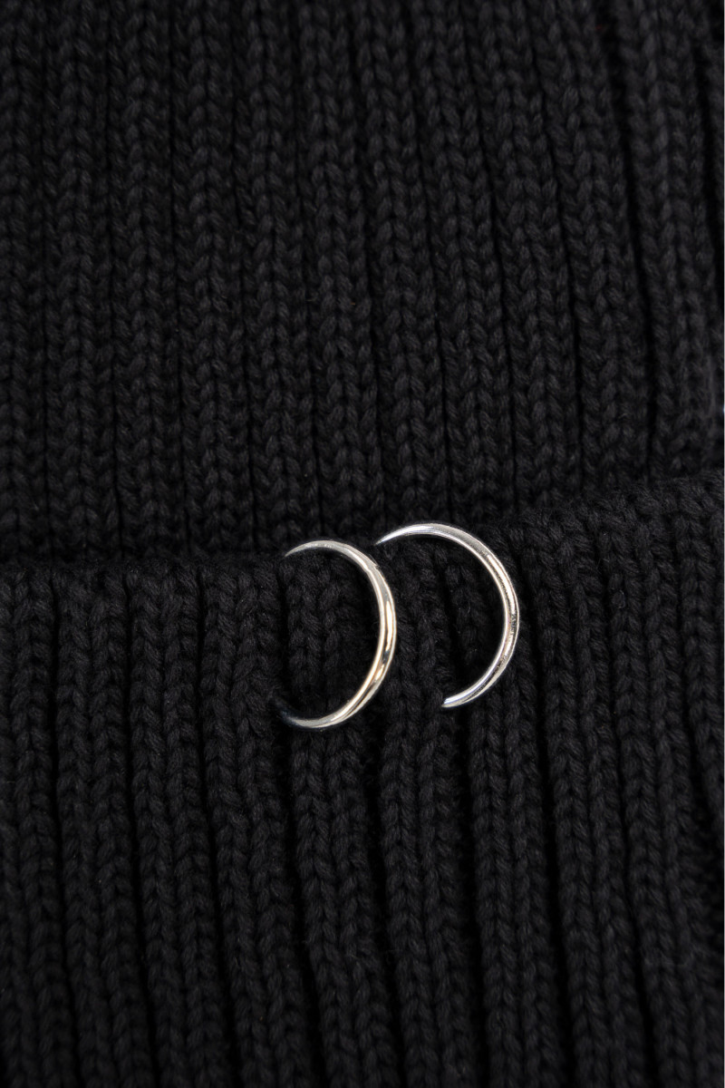 Czarna czapka zimowa, czarny