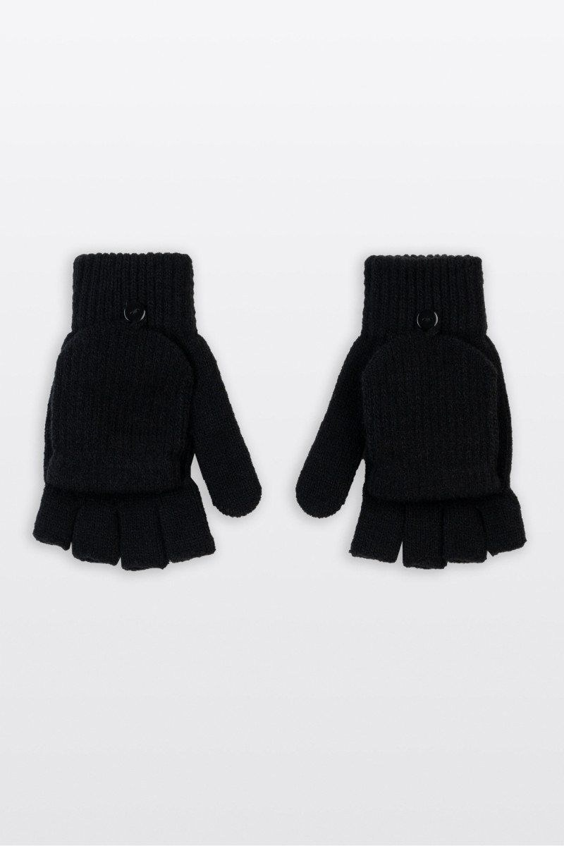 Czarne rękawiczki z nakładką na palce, czarny