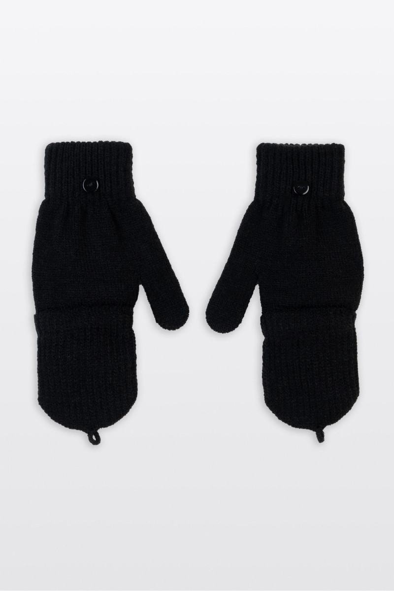 Czarne rękawiczki z nakładką na palce