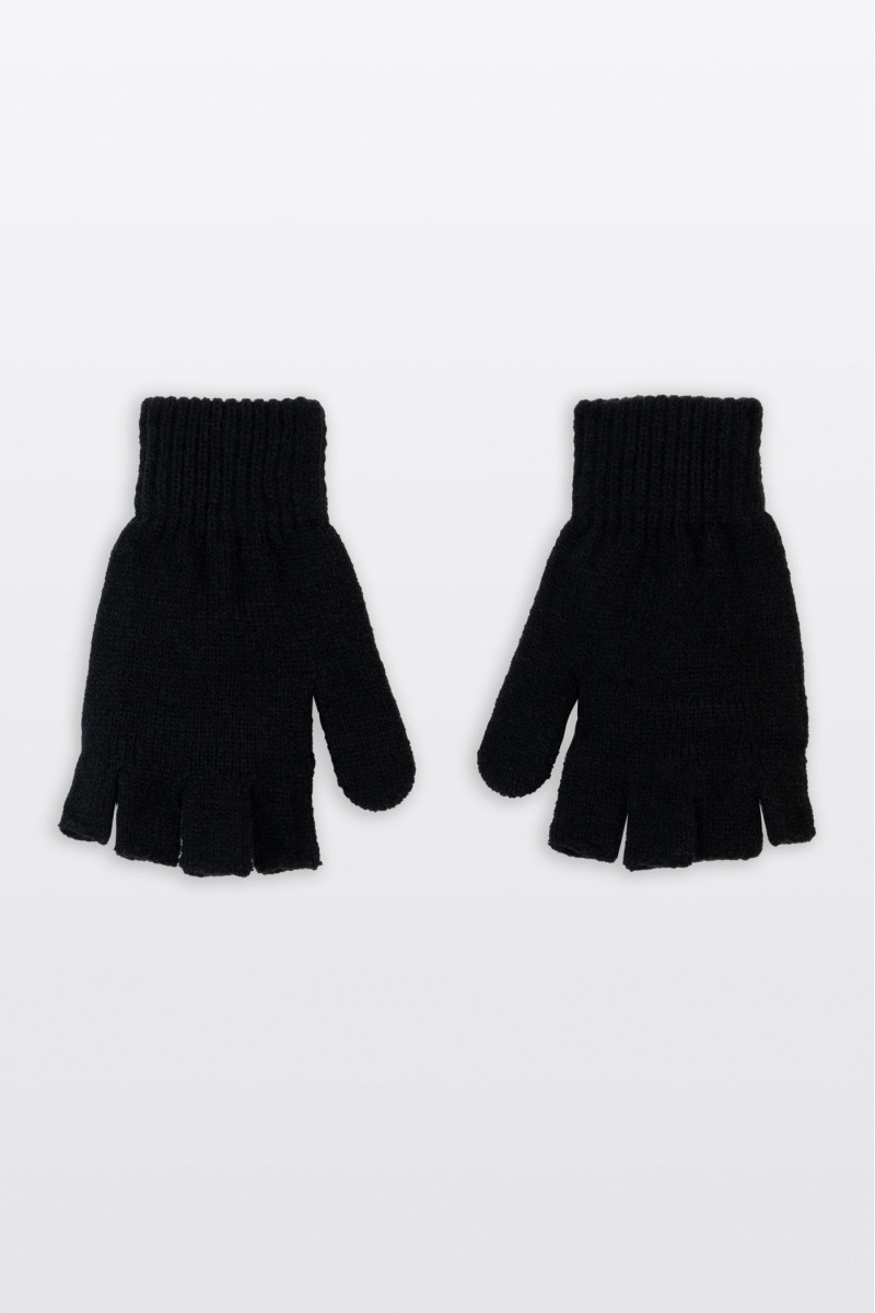 Czarne rękawiczki z nakładką na palce