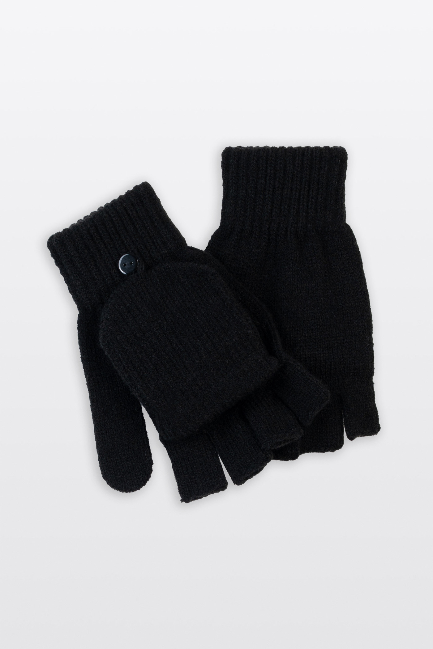 Czarne rękawiczki z nakładką na palce