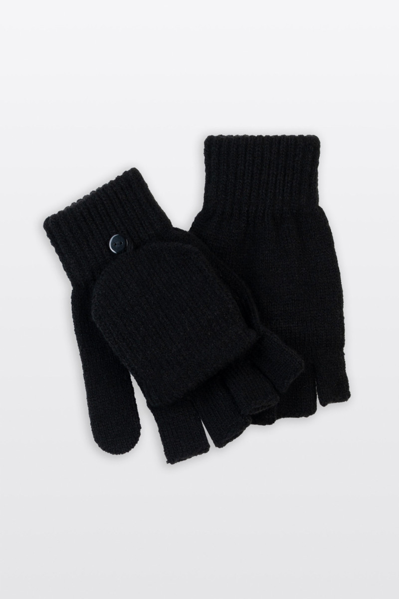 Czarne rękawiczki z nakładką na palce