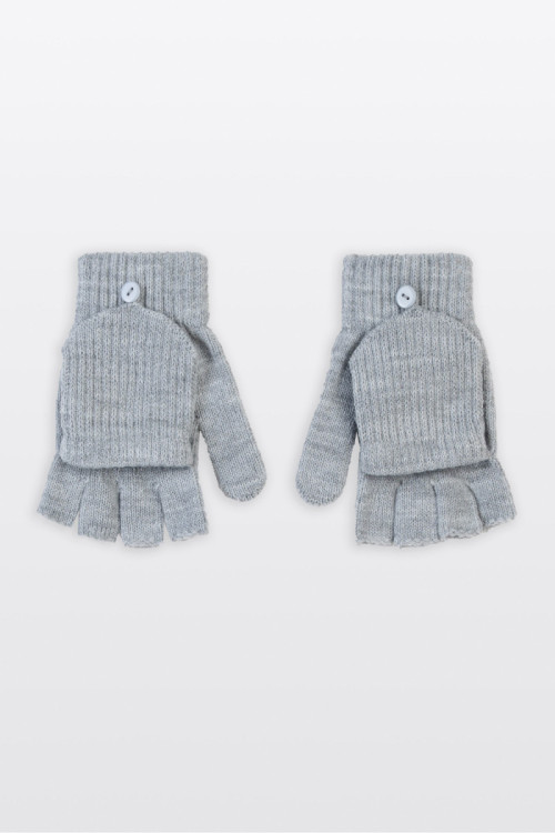 Szare rękawiczki z nakładką na palce