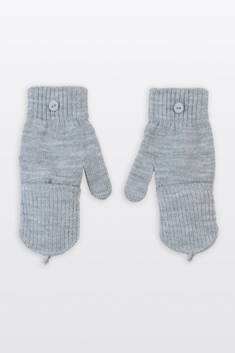 Szare rękawiczki z nakładką na palce