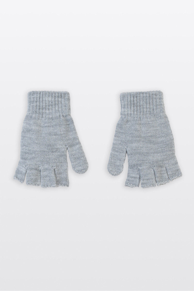 Szare rękawiczki z nakładką na palce, szary