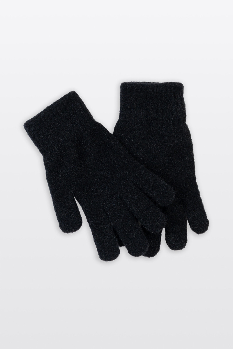 Czarne rękawiczki zimowe, czarny